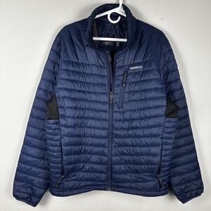 Gerry Light Weight Puffer Jacket Mens Larger Navy Blue Full Zip